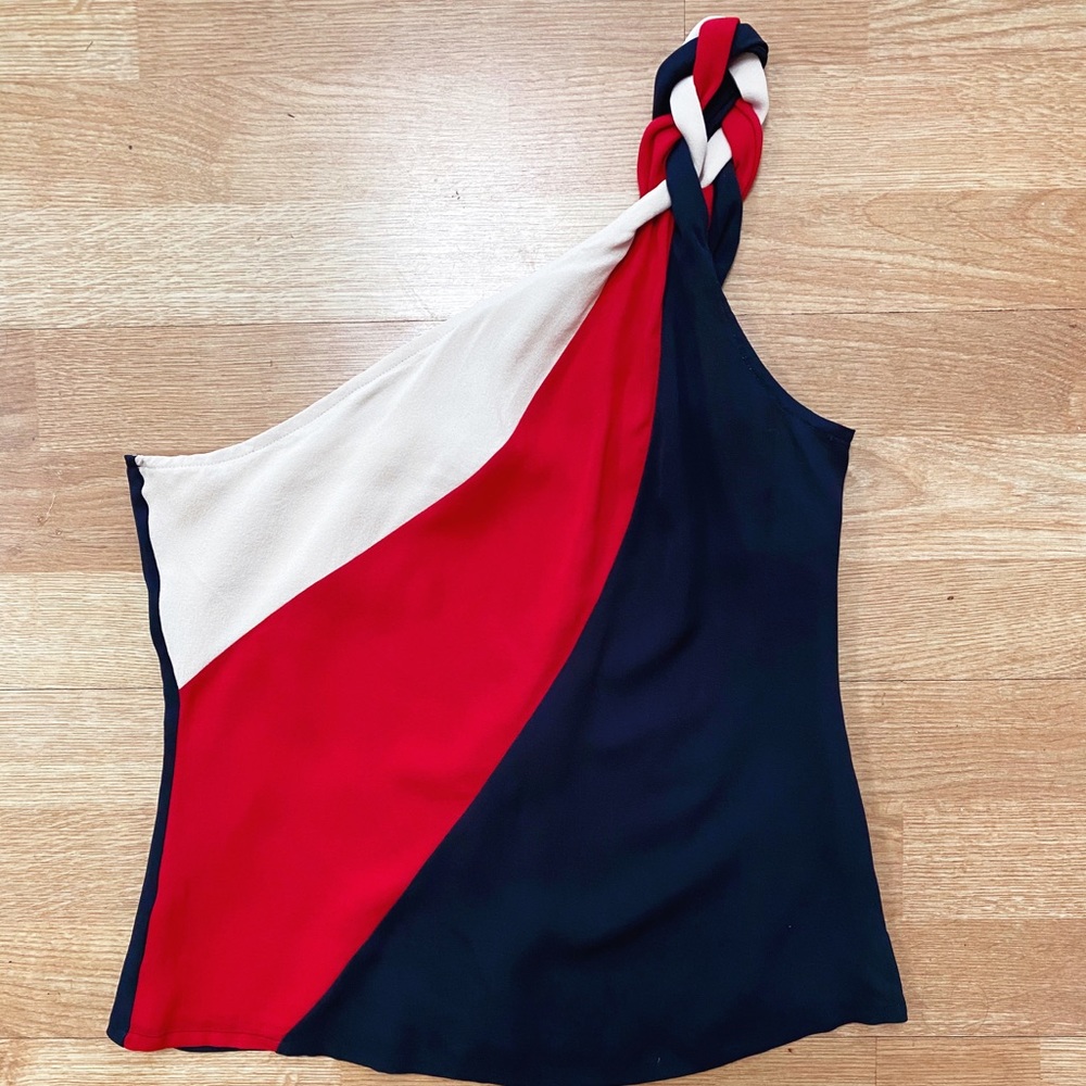 L.A.M.B Silk Braided Shoulder Top - Medium